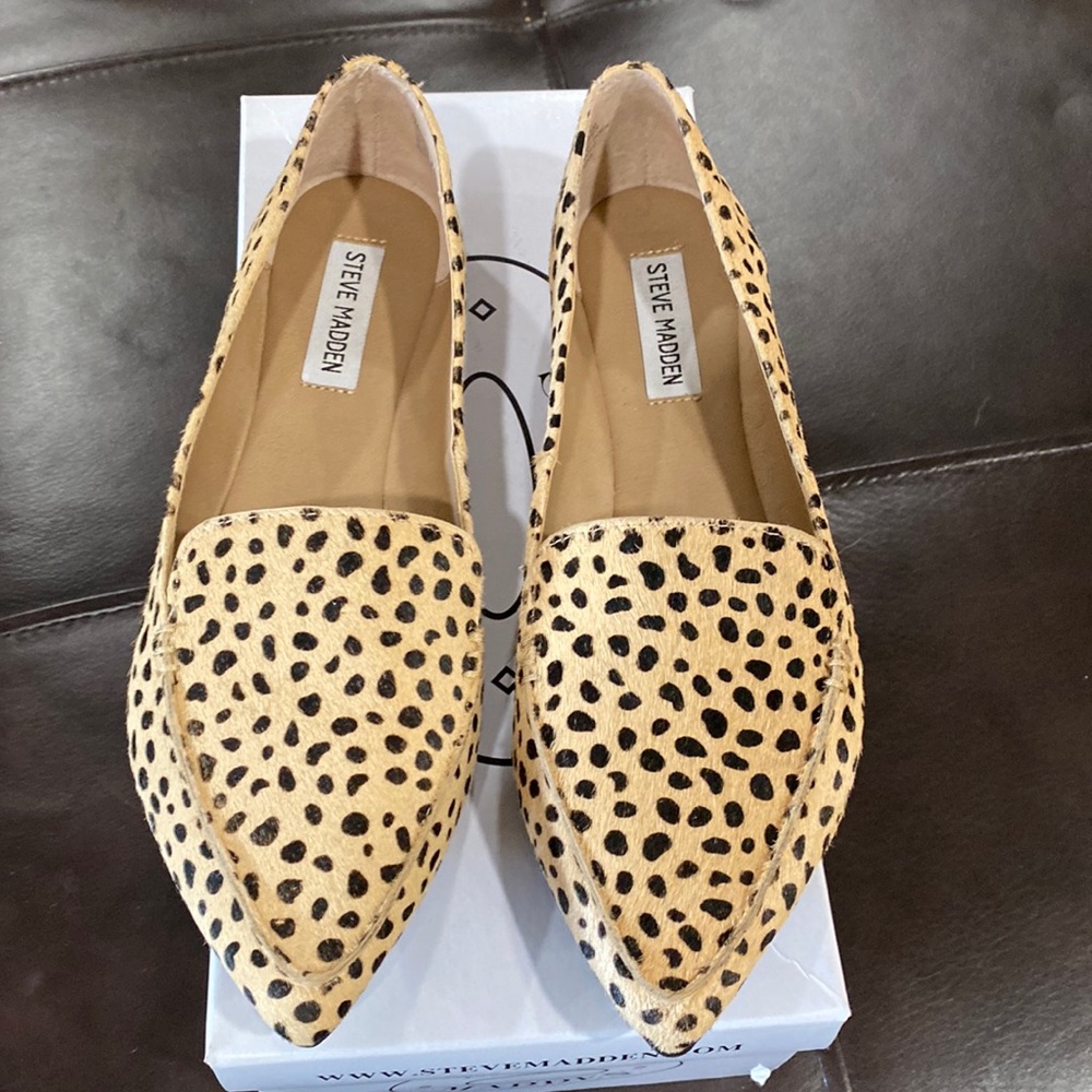 Steve Madden Feather Loafer Cheetah Flat. Size 8.5. Never worn
